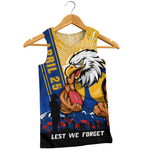 West Coast Eagles Men Singlet Anzac Day Lest We Forget Memorial