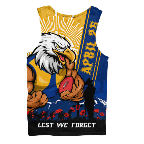 West Coast Eagles Men Singlet Anzac Day Lest We Forget Memorial
