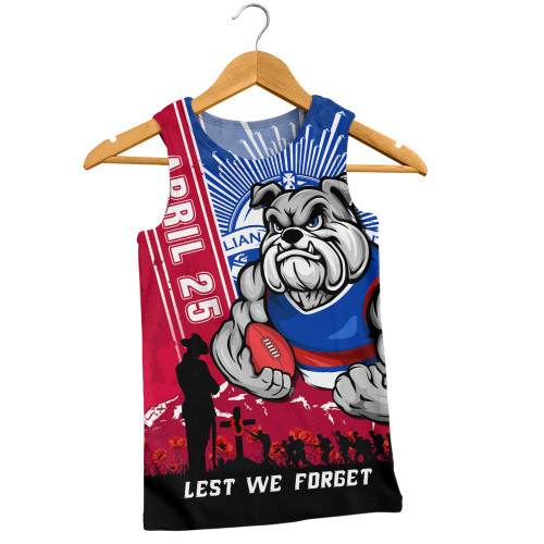 Western Bulldogs Men Singlet Anzac Day Lest We Forget Memorial
