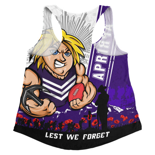 Fremantle Women Racerback Singlet Anzac Day Lest We Forget Memorial