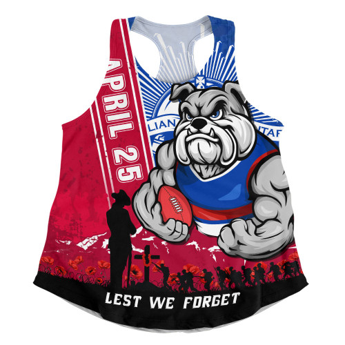 Western Bulldogs Women Racerback Singlet Anzac Day Lest We Forget Memorial
