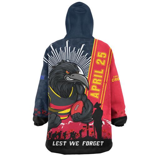 Adelaide Crows Snug Hoodie Anzac Day Lest We Forget Memorial