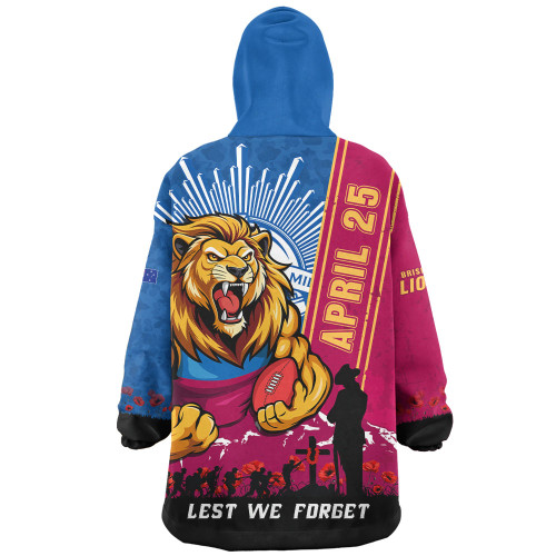 Brisbane Lions Snug Hoodie Anzac Day Lest We Forget Memorial