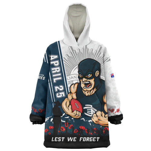 Carlton Snug Hoodie Anzac Day Lest We Forget Memorial