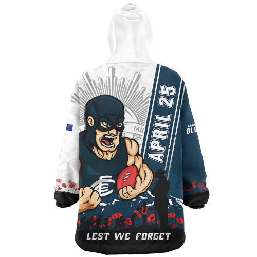 Carlton Snug Hoodie Anzac Day Lest We Forget Memorial