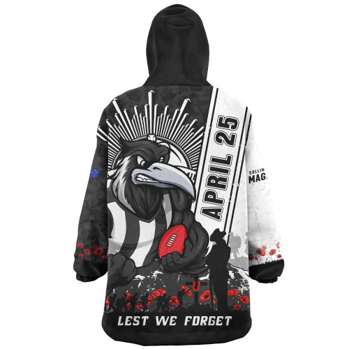 Collingwood Snug Hoodie Anzac Day Lest We Forget Memorial