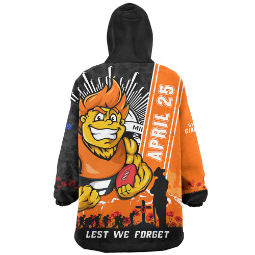 GWS GIANTS Snug Hoodie Anzac Day Lest We Forget Memorial