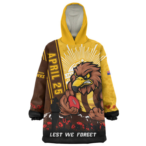Hawthorn Snug Hoodie Anzac Day Lest We Forget Memorial