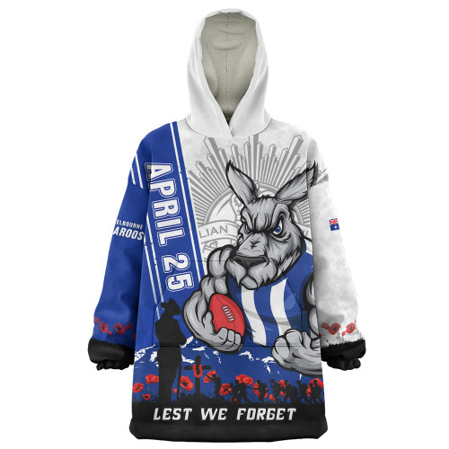 North Melbourne Snug Hoodie Anzac Day Lest We Forget Memorial