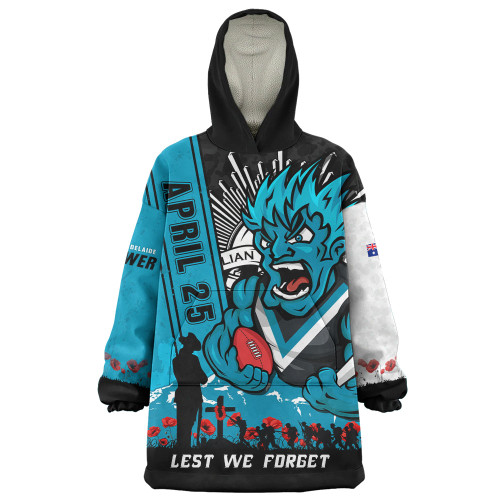 Port Adelaide Snug Hoodie Anzac Day Lest We Forget Memorial