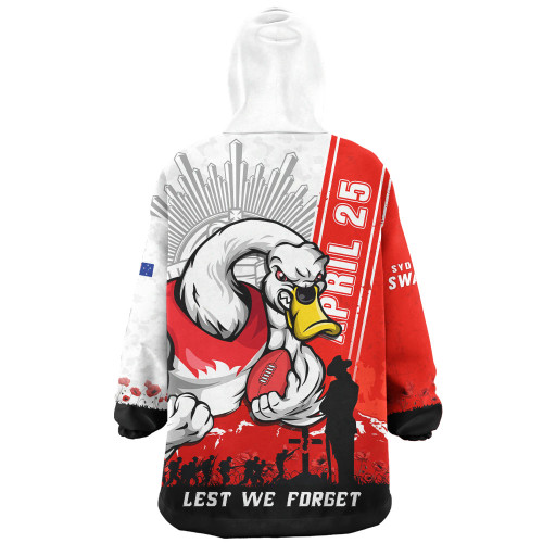 Sydney Swans Snug Hoodie Anzac Day Lest We Forget Memorial