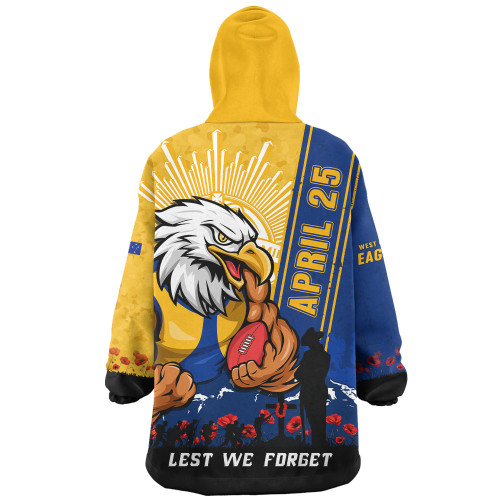 West Coast Eagles Snug Hoodie Anzac Day Lest We Forget Memorial
