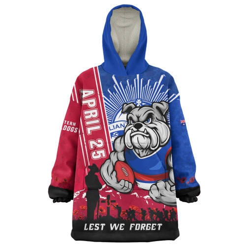 Western Bulldogs Snug Hoodie Anzac Day Lest We Forget Memorial