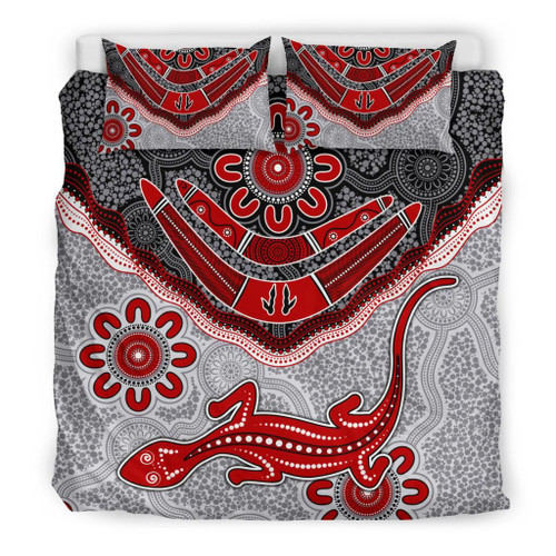 Australia Aboriginal Bedding Set - Indigenous Boomerang and Lizard Art Australia Aboriginal Bedding Set - Indigenous Boomerang and Lizard Art