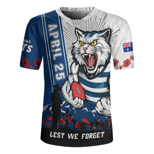 Geelong Cats Rugby Jersey Anzac Day Lest We Forget Memorial