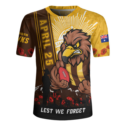 Hawthorn Rugby Jersey Anzac Day Lest We Forget Memorial