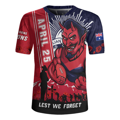 Melbourne Rugby Jersey Anzac Day Lest We Forget Memorial