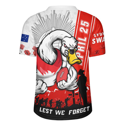 Sydney Swans Rugby Jersey Anzac Day Lest We Forget Memorial
