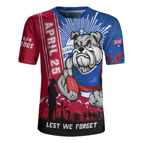 Western Bulldogs Rugby Jersey Anzac Day Lest We Forget Memorial