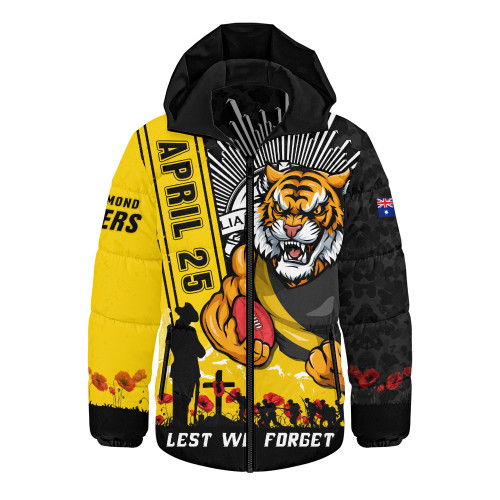 Richmond Hooded Padded Jacket Anzac Day Lest We Forget Memorial