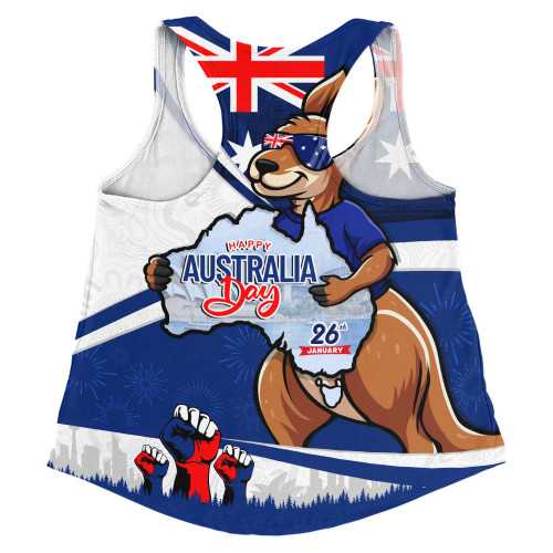 Australia Women Racerback Singlet Australia Day Aussie Kangaroo Pride Holiday