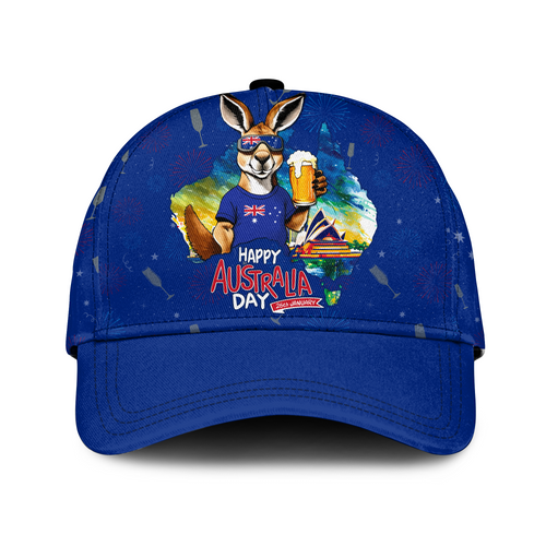 Australia Cap Australia Day Funny Kangaroo With Beer