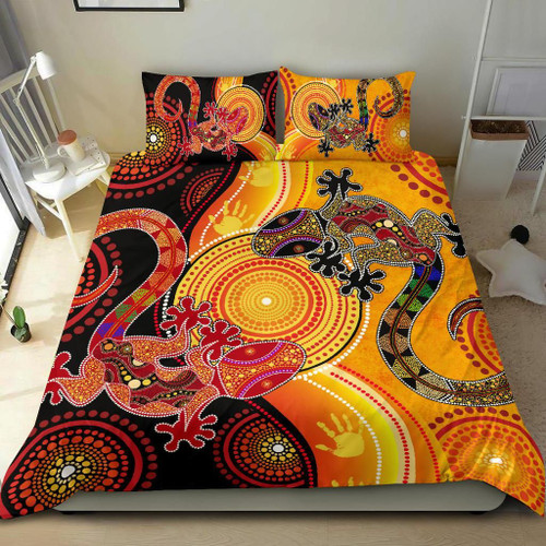 Australia Aboriginal Bedding Set - Couple Aboriginal Lizards Australia Aboriginal Bedding Set - Couple Aboriginal Lizards