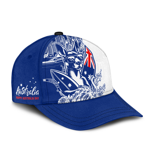 Australia Cap Australia Day Kangaroo Surfboard Blue Skyline Celebration