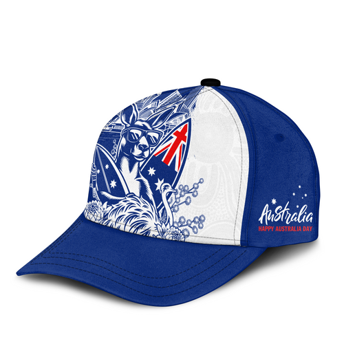 Australia Cap Australia Day Kangaroo Surfboard Blue Skyline Celebration