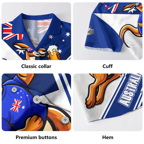 Australia Hawaiian Shirt Australia Day Kangaroo Beer Spirit Of Celebration