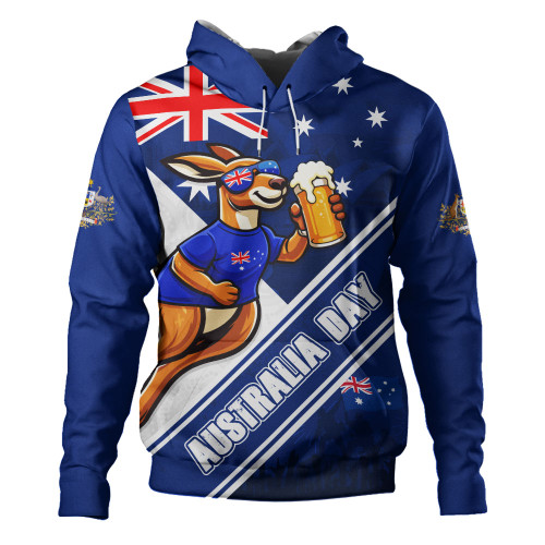 Australia Hoodie Australia Day Kangaroo Beer Spirit Of Celebration