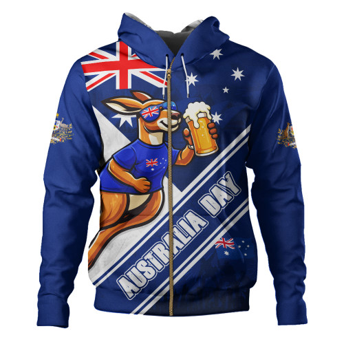 Australia Hoodie Australia Day Kangaroo Beer Spirit Of Celebration