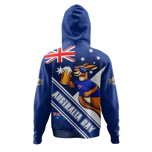 Australia Hoodie Australia Day Kangaroo Beer Spirit Of Celebration