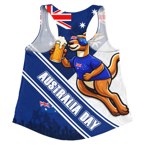 Australia Women Racerback Singlet Australia Day Kangaroo Beer Spirit Of Celebration