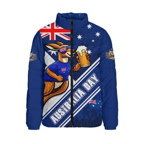 Australia Padded Jacket Australia Day Kangaroo Beer Spirit Of Celebration
