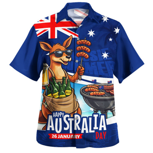 Australia Hawaiian Shirt Australia Day Kangaroo Aussie Summer Beachside BBQ