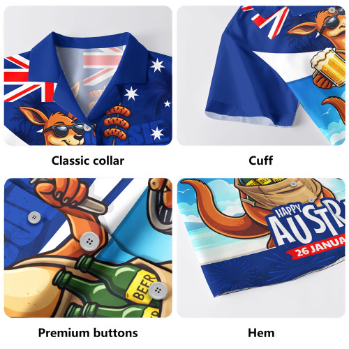 Australia Hawaiian Shirt Australia Day Kangaroo Aussie Summer Beachside BBQ