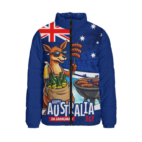 Australia Padded Jacket Australia Day Kangaroo Aussie Summer Beachside BBQ