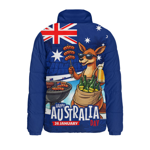Australia Padded Jacket Australia Day Kangaroo Aussie Summer Beachside BBQ