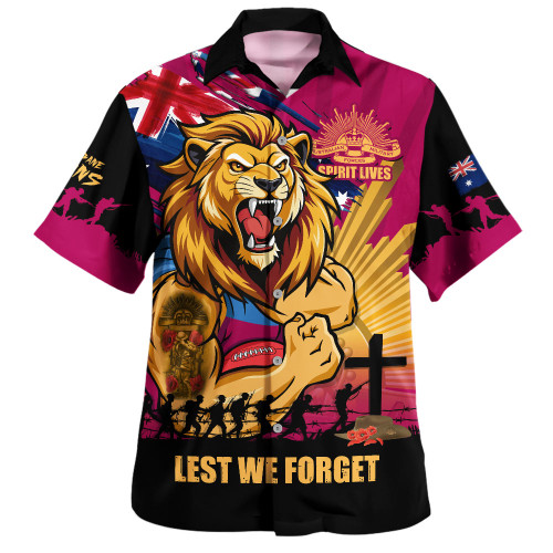 Brisbane Lions Hawaiian Shirt ANZAC Day Honour And Football Legacy