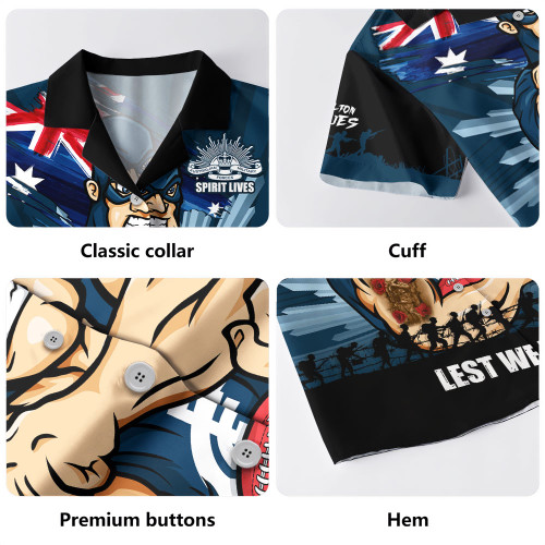 Carlton Hawaiian Shirt ANZAC Day Honour And Football Legacy