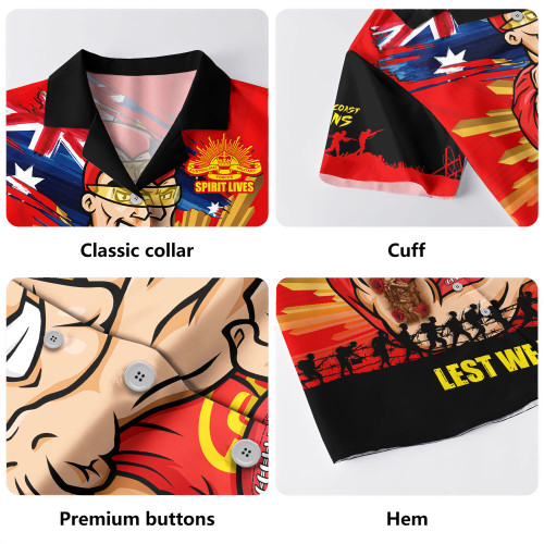 Gold Coast SUNS Hawaiian Shirt ANZAC Day Honour And Football Legacy