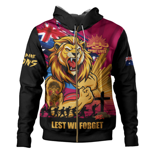 Brisbane Lions Hoodie ANZAC Day Honour And Football Legacy