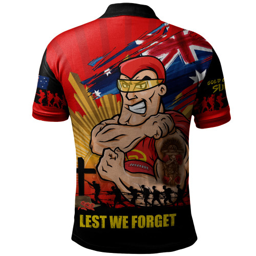 Gold Coast SUNS Polo Shirt ANZAC Day Honour And Football Legacy