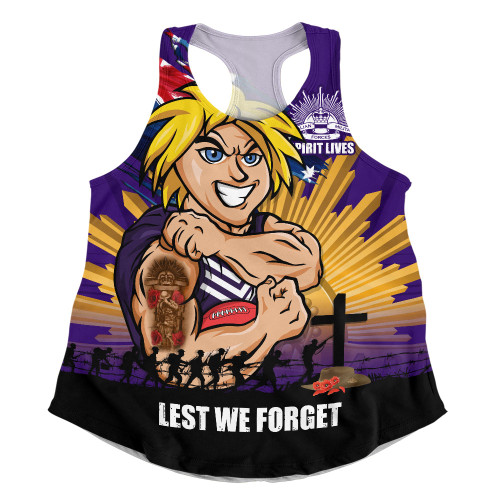 Fremantle Women Racerback Singlet ANZAC Day Honour And Football Legacy
