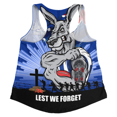 North Melbourne Women Racerback Singlet ANZAC Day Honour And Football Legacy