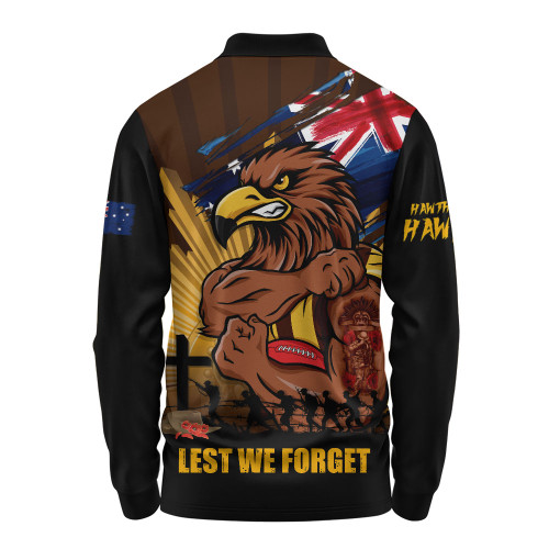 Hawthorn Long Sleeve Polo Shirt ANZAC Day Honour And Football Legacy