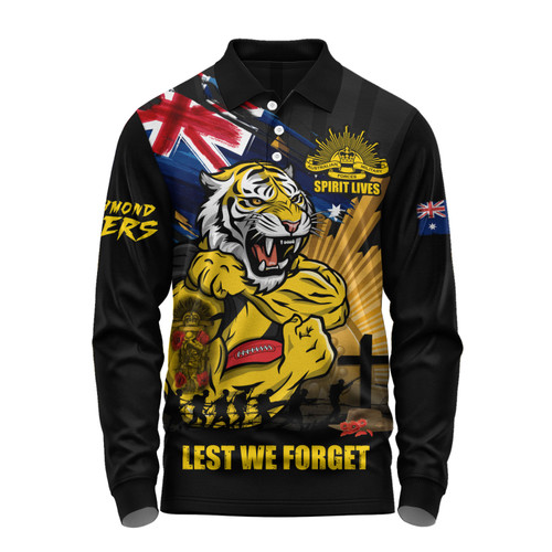 Richmond Long Sleeve Polo Shirt ANZAC Day Honour And Football Legacy
