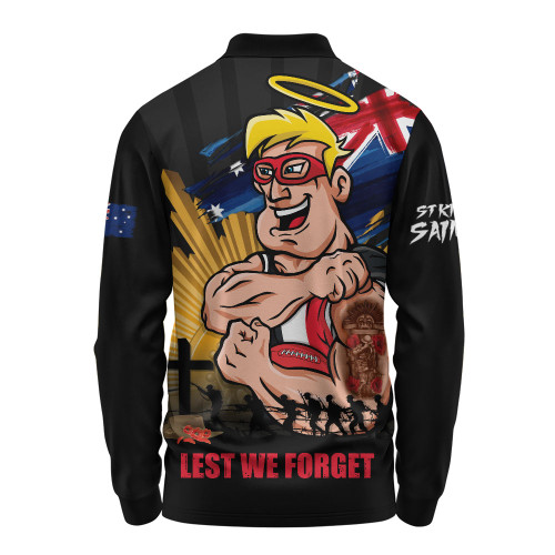 St Kilda Long Sleeve Polo Shirt ANZAC Day Honour And Football Legacy