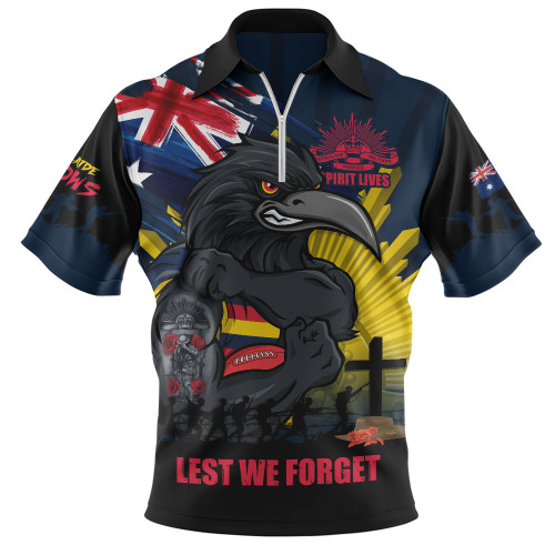 Adelaide Crows Zip Polo Shirt ANZAC Day Honour And Football Legacy